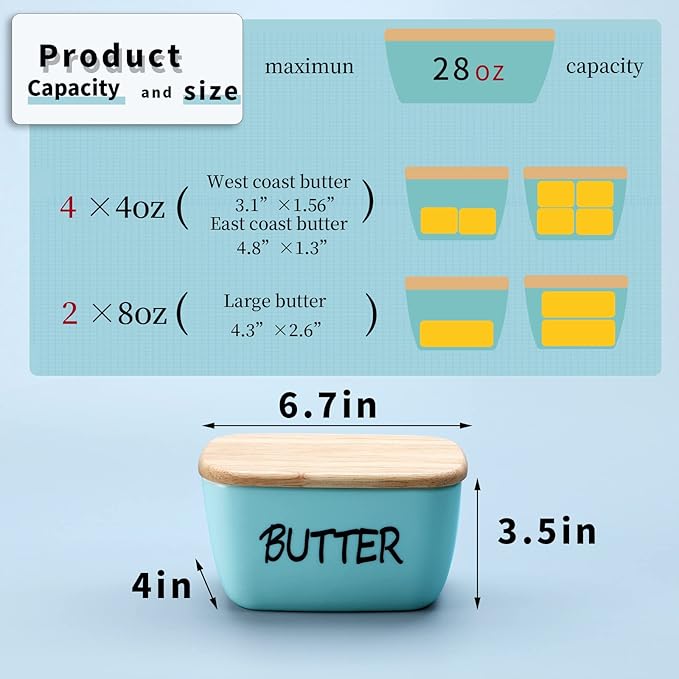 HAOTOP Large Porcelain Butter Dish - Image 2
