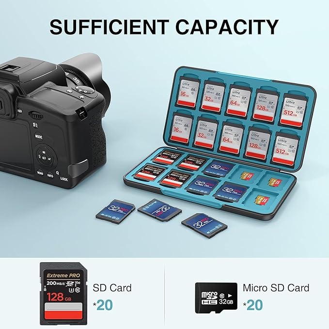 HEIYING Memory Card Case for SD/TF Cards, Portable SD Card Holder Storage Case - Image 2