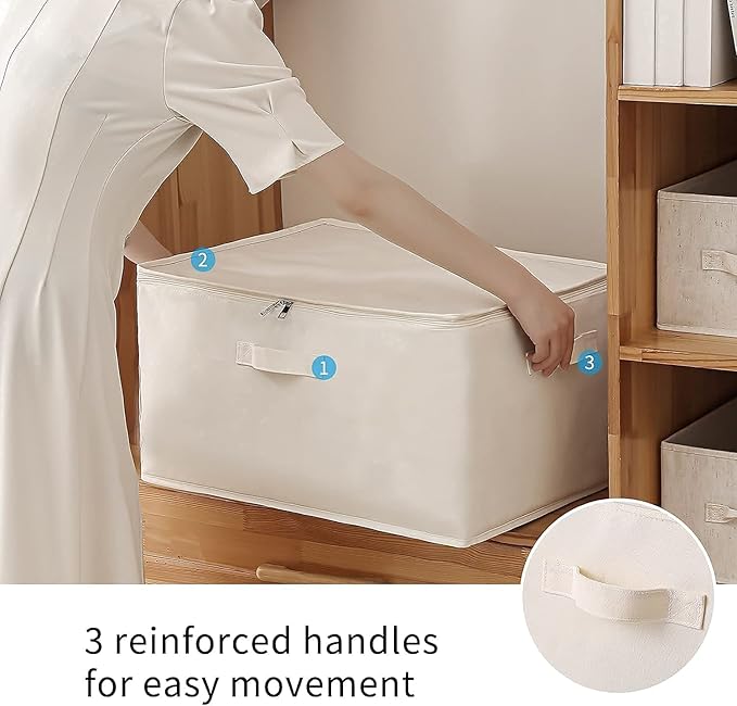 3-Pack Large Canvas Comforter Storage Bags - Image 6
