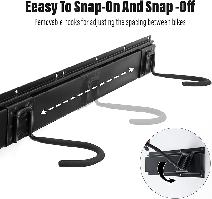 Sinoer Bike Storage Rack 6 Bike Wall Storage Rack and 3 Helmets, Heavy Duty - Image 4
