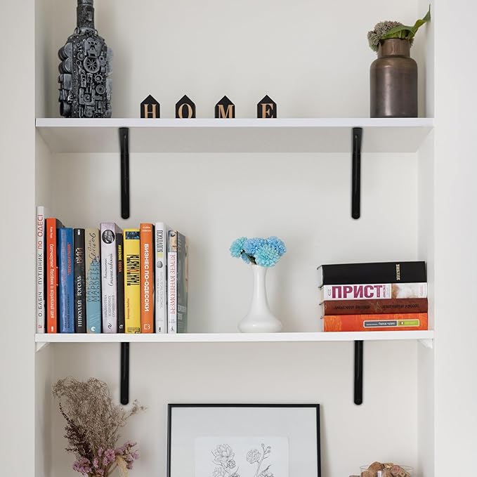 4 Pack L6 x H 4" Black Heavy Duty Shelf Brackets - Image 6
