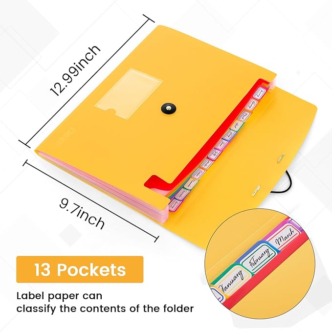6 Pack Accordion File Organizer Expanding File Folder - Image 4