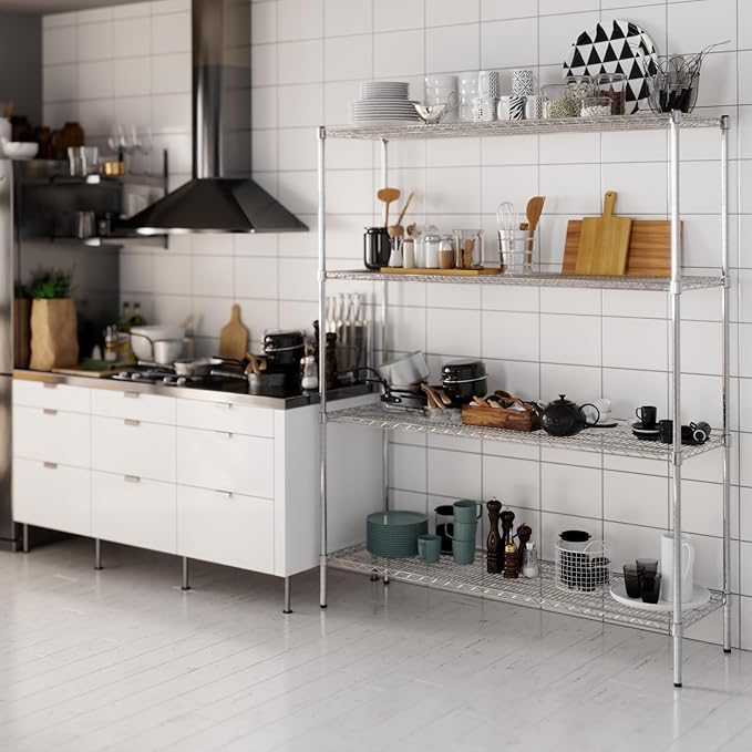 18" Deep x 60" Wide x 74" Height Wire Shelving Kit | 4-Tier | NSF Commercial - Image 7