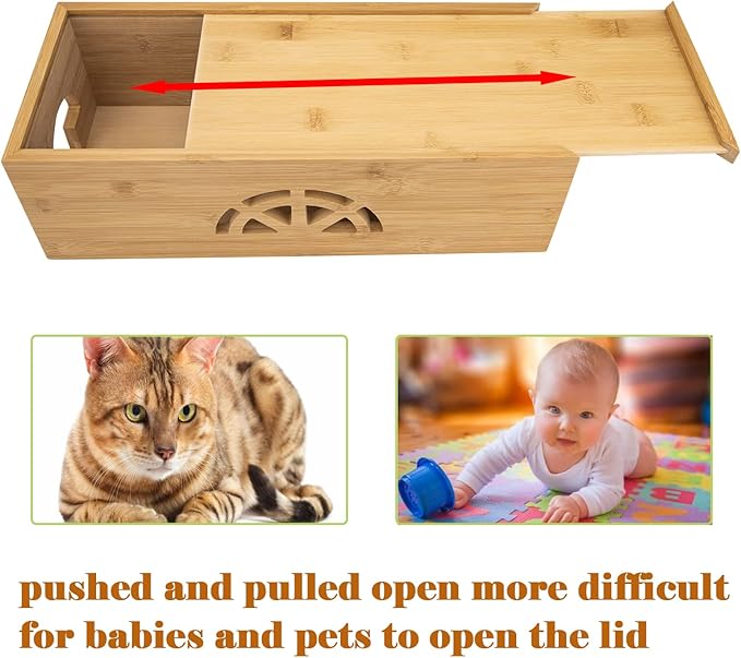 Cable Management Box, Cord Organizer Box, Bamboo Cable Organizer Box - Image 7