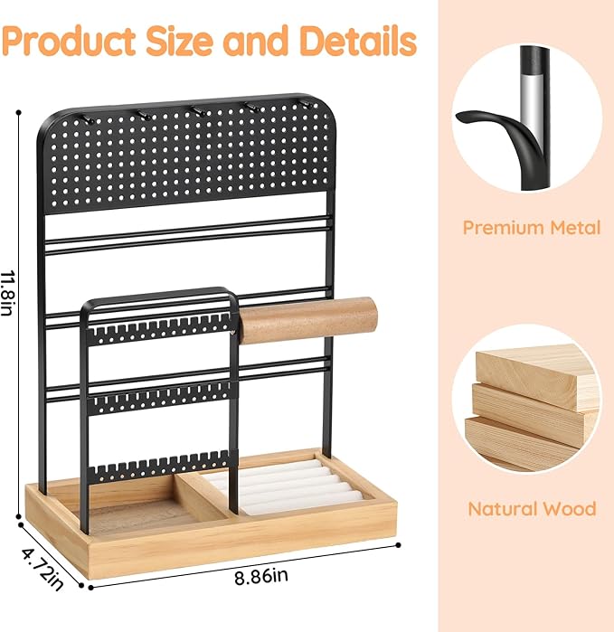 QILICHZ 5-Tier Jewelry Holder, Jewelry Organizer Stand - Image 7