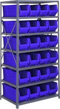 Quantum Storage Systems 2475-951BL Solid Heavy Duty 7 Shelves 24 HULK Blue Bins by QuantumStorageSystems