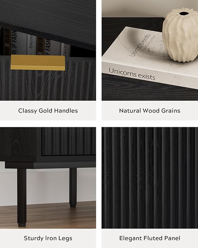 Fluted Corner Cabinet, Modern Small Corner Floor Cabinet - Image 5