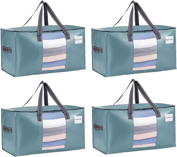 VENO 4 Pack Moving Bags, Comforter and Blanket Storage Bags by Veno