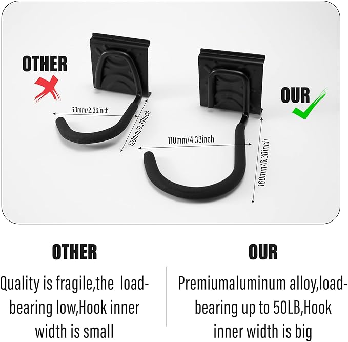 Sinoer Bike Storage Rack 6 Bike Wall Storage Rack and 3 Helmets, Heavy Duty - Image 2