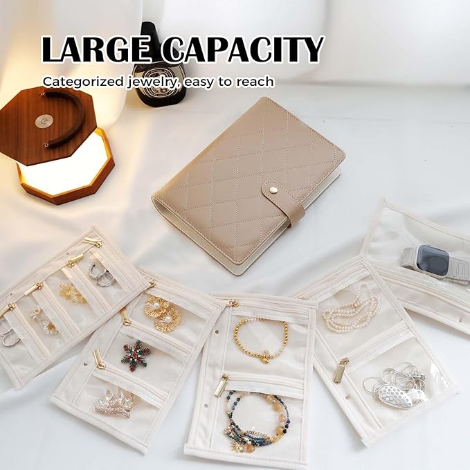 Travel Jewelry Organizer Case ， Portable Jewelry Organizers Storage Book - Image 3