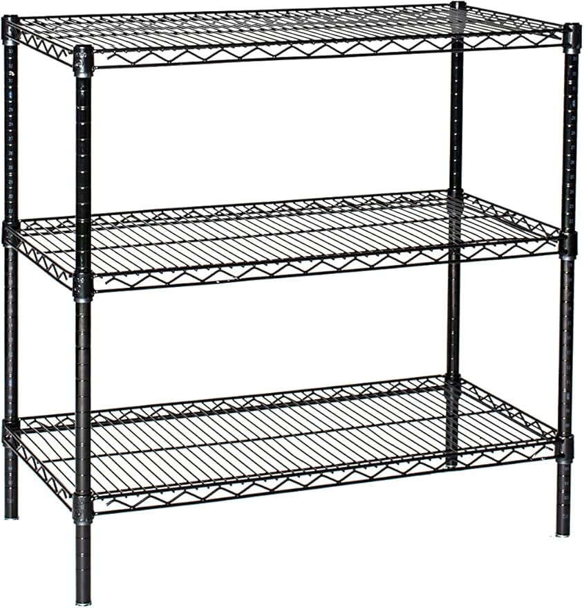 Omega 24" Deep x 48" Wide x 96" High 3 Tier Black Starter Shelving Unit by OmegaProductsCorporation