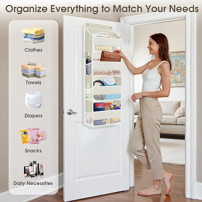2 Pack Over The Door Organizer, Hanging Storage Organizer - Image 6