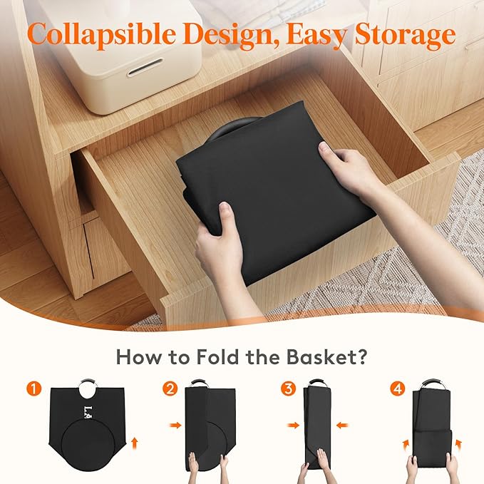 Lifewit 120L 2-Pack Large Laundry Basket, Collapsible Laundry Hamper - Image 8