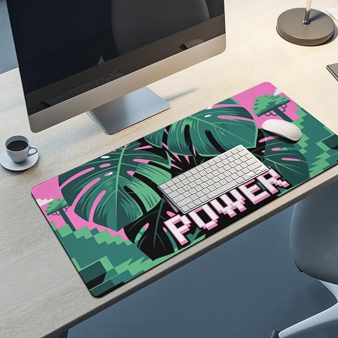 Pixel Plant Power Large Mouse Pad, Cool Gaming Desk Mat, XXL Keyboard Desk Pad - Image 8