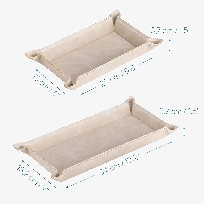 Navaris 2 x Empty Tray for Keys, Mobile Phones, Jewellery – Entrance Table for - Image 6