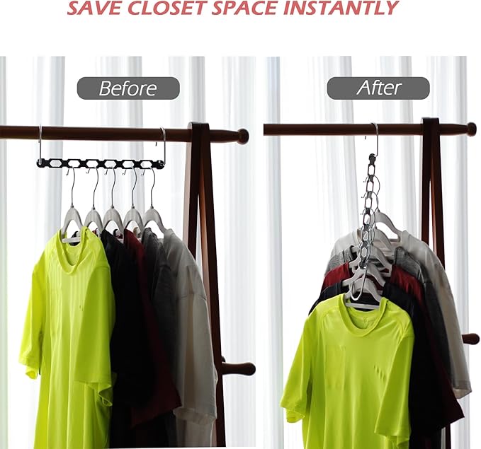 Space Saving Hangers for Clothes, 10 Pack Hanger Organizer Space Saver - Image 4