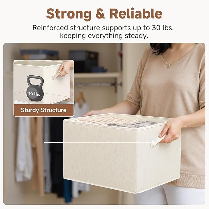 StorageWorks Storage Baskets for Shelves, Foldable Fabric Closet Storage Bins - Image 5
