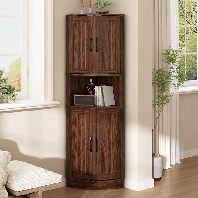 Tall Corner Cabinet, 64.7" Corner Storage Cabinet by HOKYHOKY