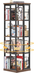 Aheaplus Rotating Bookshelf, Corner Bookshelf, 360 Display Wood Spinning by Aheaplus