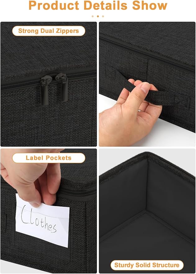 punemi Under Bed Storage Containers, 4.5 Inches Tall Low Profile Underbed - Image 6