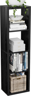 Cube Storage Organizer Bookcase, Small 4 Tier 11 inch Open Back Cubical Shelf by VDNEND