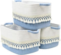 3 Pack Storage Basket for Shelves, Boho Cotton Rope Storage Bins by Degeyoyo
