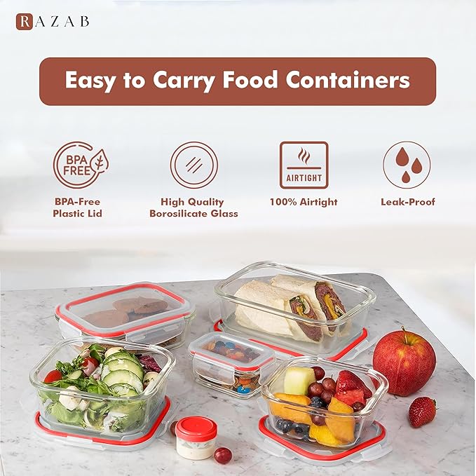 Razab 35 Pc Set Glass Food Storage Containers - Image 7