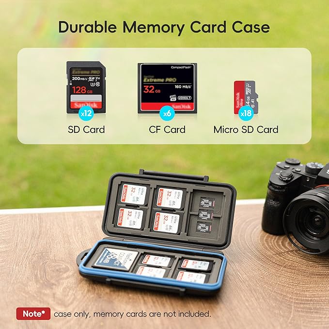 JJC Memory Card Case for 6 Cfast Compact Flash Cards, 12 SD Cards & 18 Micro SD - Image 2