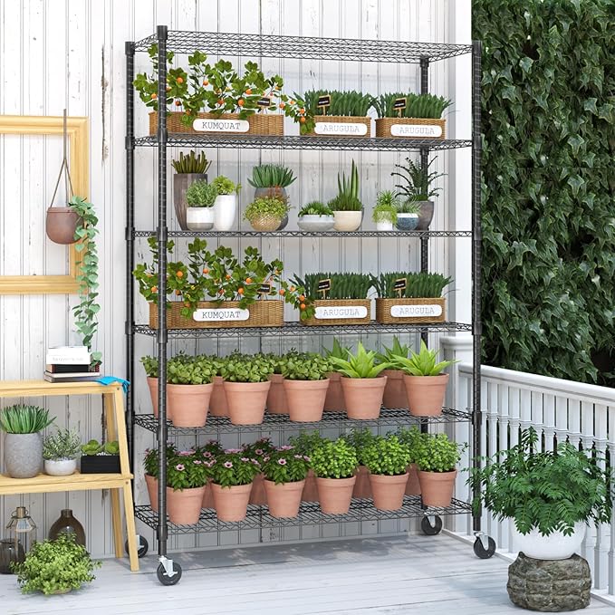 Himimi 82" H Storage Shelves 6 Tier Metal Shelving Adjustable Wire Shelf - Image 5
