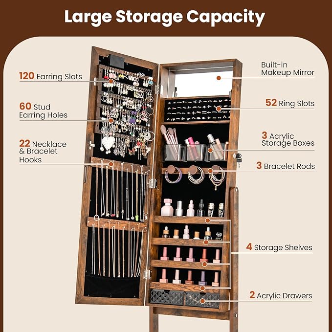 Giantex Standing Jewelry Armoire - Image 3