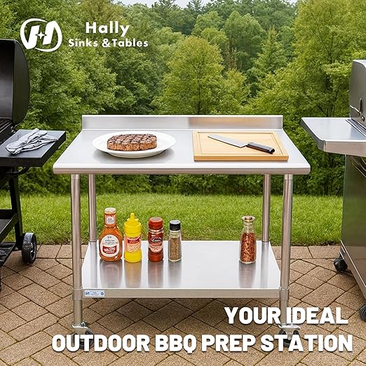 Hally Stainless Steel Table for Prep & Work 24 x 60 Inches - Image 3