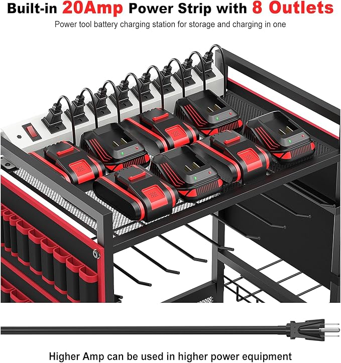 JUNNUJ Garage Large Power Tool Organizer Cart - Image 2