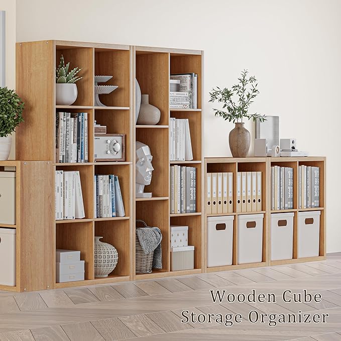 Cube Storage Organizer Bookcase, Decorative 11 inch Open Back Cubical Shelf - Image 5