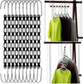Space Saving Hangers for Clothes, 10 Pack Hanger Organizer Space Saver by TREES+%26+BREEZE