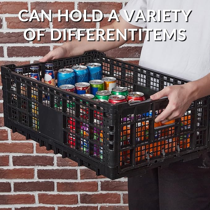Collapsible Storage Crates, 52 Liter Heavy Duty Foldable Plastic Crates - Image 3