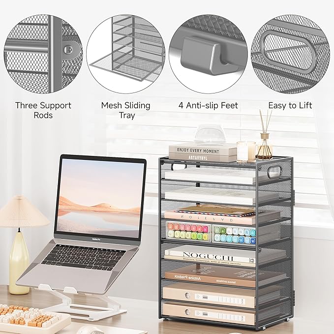 SUBEKYU 9 Tier Paper Organizer for Desk - Image 4