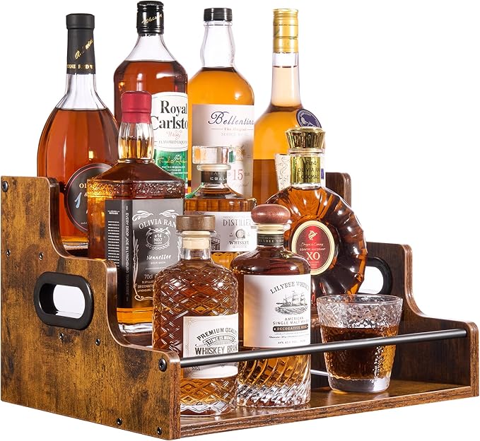 3-Tier Liquor Bottle Display Shelf by Unknown