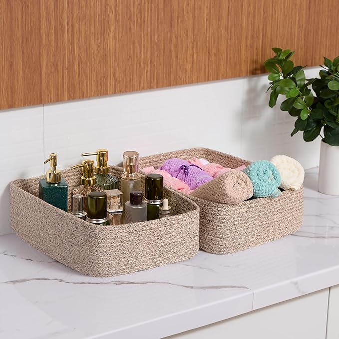 Large Shallow Organizing Baskets 15x11x5.1 Inches - Image 6