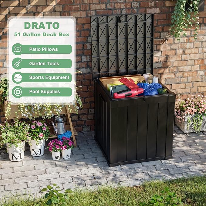 DRATO 50 Gallon Deck Box, Outdoor Storage Box - Image 2