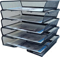 5 Tier Metal Mesh Desk Organizer-Stackable Letter Trays by SETTFRFE