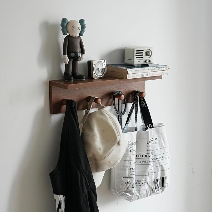 Entrance Coat Rack ，Coat Hooks, Wall-Mounted Wooden Hook Rack, Wall-Mounted - Image 4