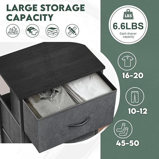 4 Fabric Drawer Dresser for Bedroom, Chest of Drawers - Image 6
