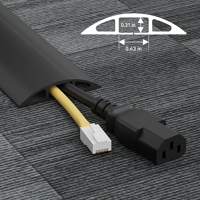 D-Line 6ft Floor Cord Cover, Cable Protector, Hide Extension Cords, Protect - Image 3