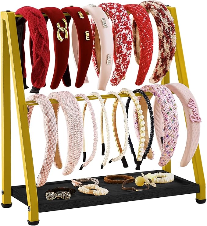 Headband Holder Organizer Metal 2-Tier Display Stand by DGWJSU