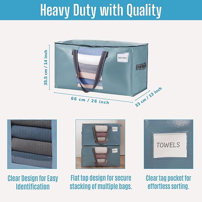 VENO 4 Pack Moving Bags, Comforter and Blanket Storage Bags - Image 2