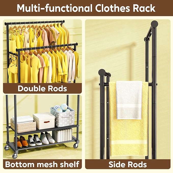 Double Rod Clothing Rack Heavy Duty - Image 5