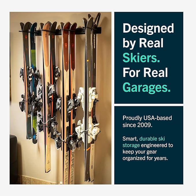 StoreYourBoard Ski Rack Wall Mount – Heavy-Duty Steel Ski Wall Mount Holds Up - Image 7