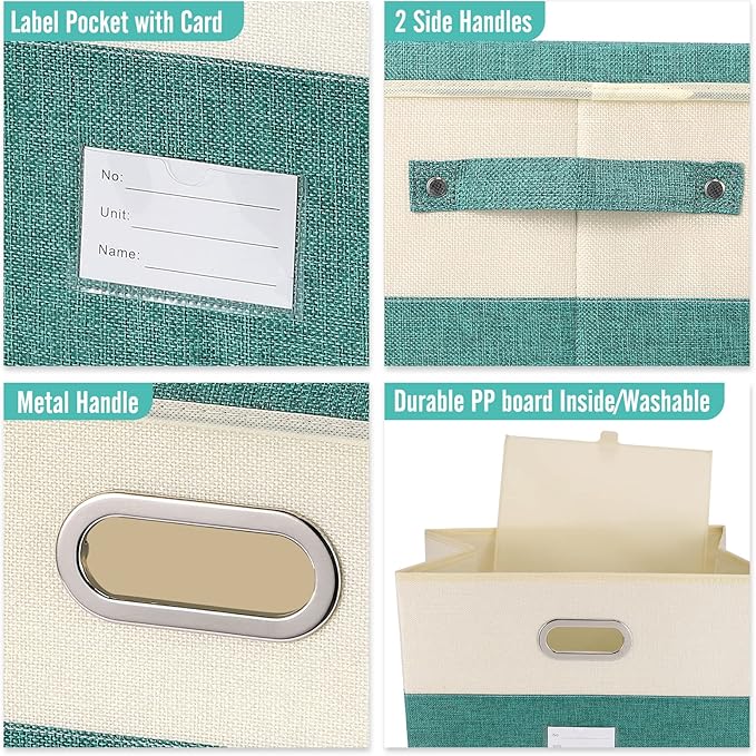 Large Linen Fabric Foldable Storage Bins - Image 2