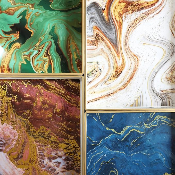 Green Marbling Decorative Tray - Image 3