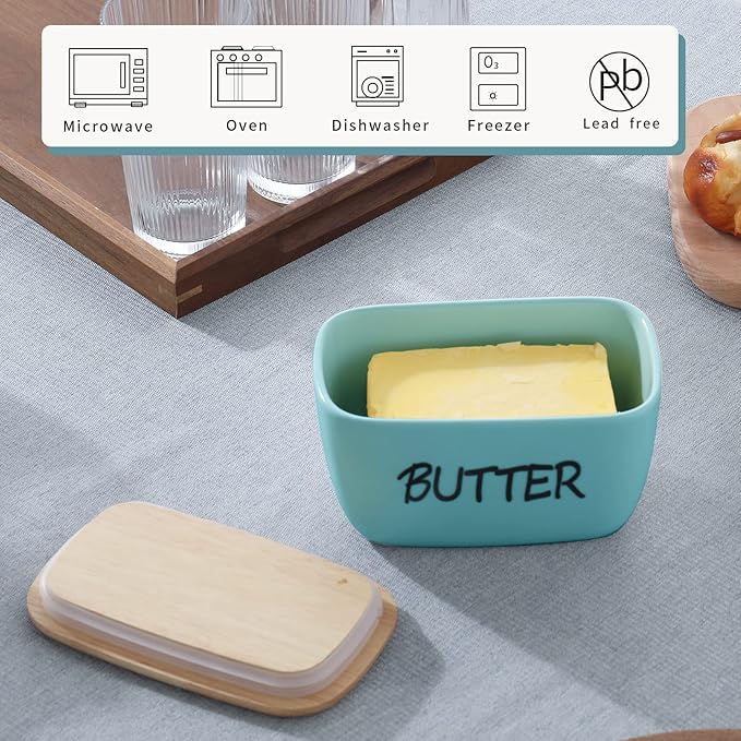 HAOTOP Large Porcelain Butter Dish - Image 3